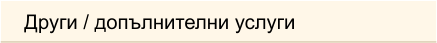 Други / допълнителни услуги